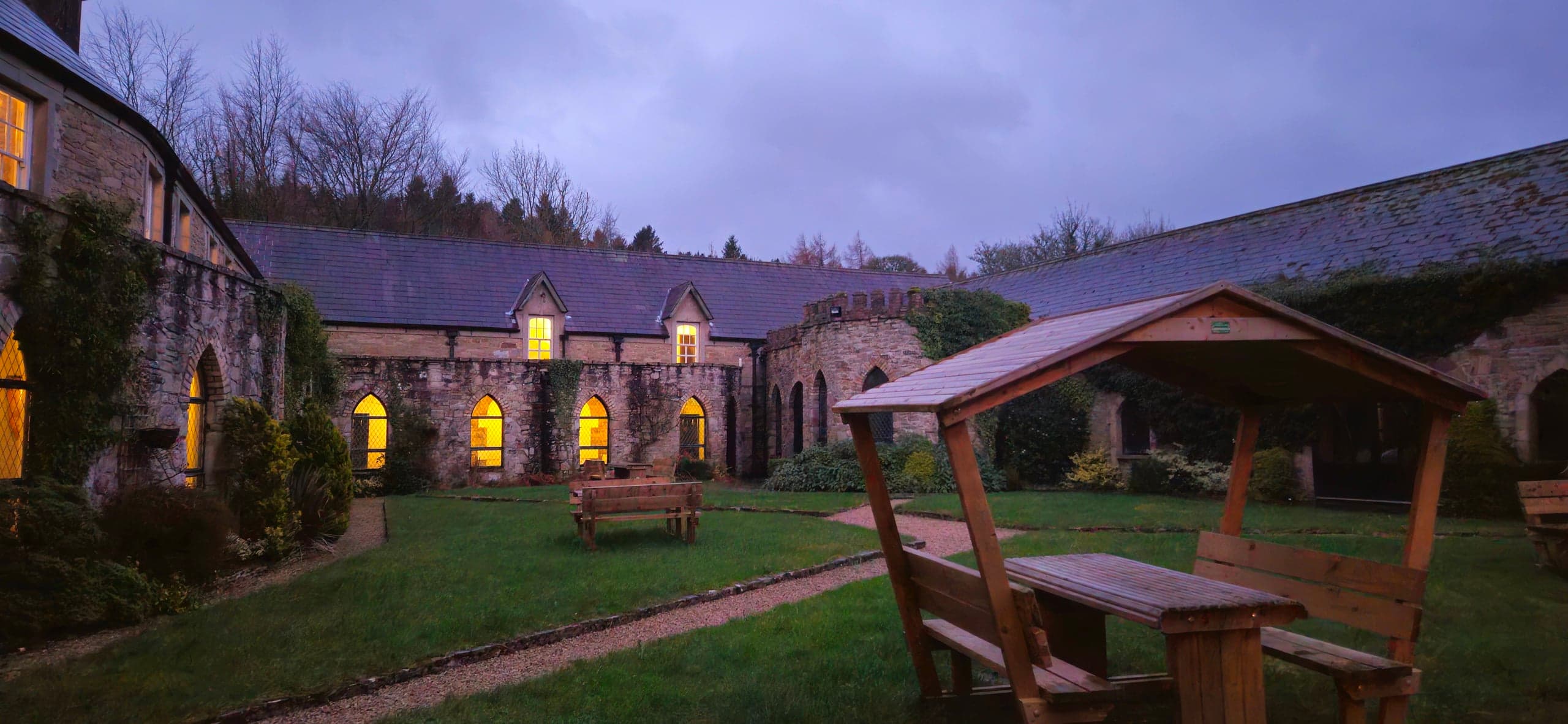 Ireland Stone Courtyard Dusk